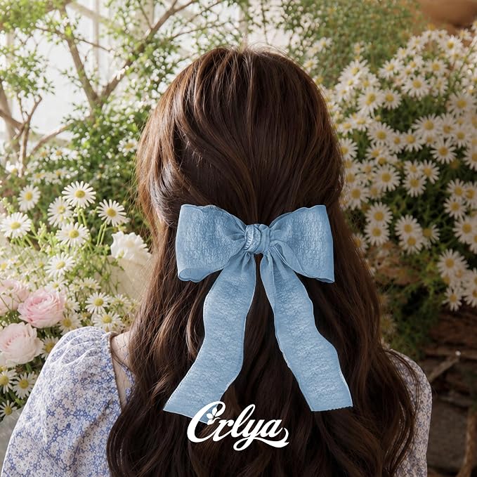 Blue Ruffle Ribbon, 1-1/2 Inch x 10 Yards Chiffon Silk Ribbons | Crinkle ribbon - Image 5
