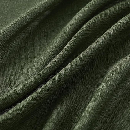 MIULEE Olive Green Linen Curtains 52x100 Inch Length 2 Panels - Image 4