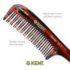 Kent 21T Large Detangling Comb, Double Wide Tooth for Curly Wavy Hair, Detangler Comb for Wet and Dry Hair, Saw-Cut and Hand Polished Made in England