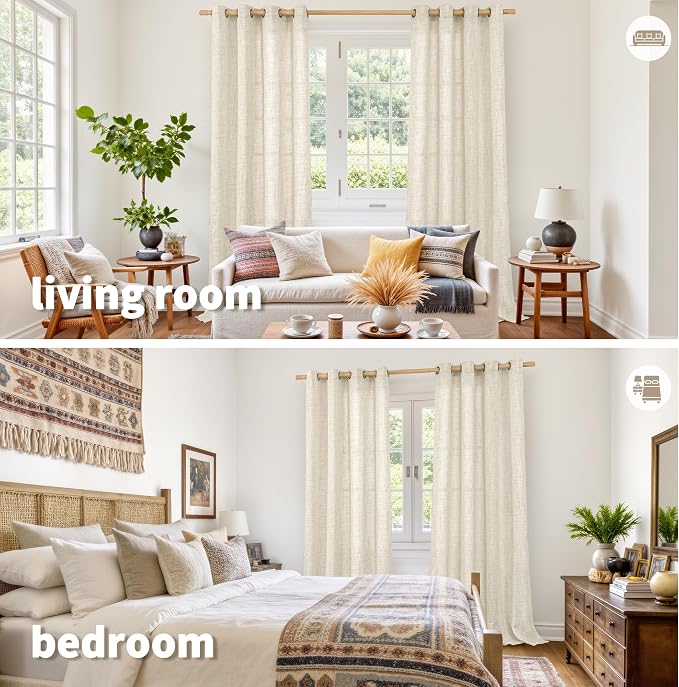YoungsTex Extra Long Linen Curtains - Image 2