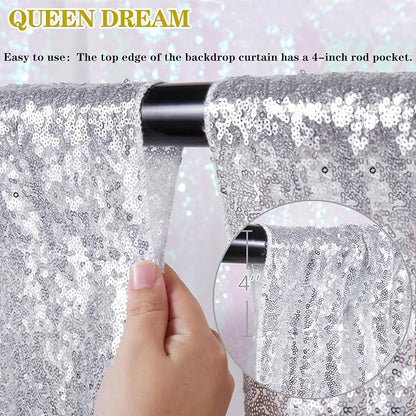 Silver Sequin Backdrop Party Decorations - Image 5