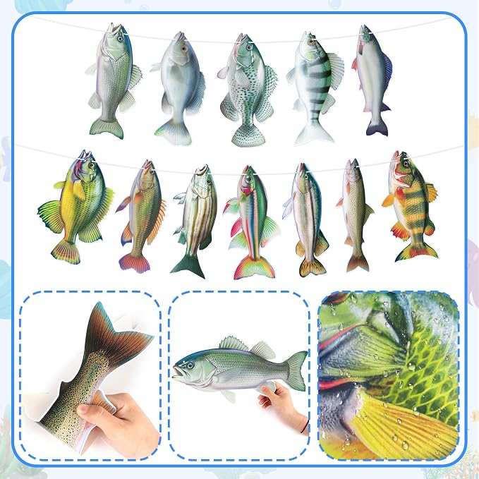 Fish Birthday Decorations Gone Fishing Party Decorations Fresswater Sunfish - Image 3