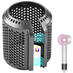 Magnetic Hair Dryer Filter Compatible with Dyson Supersonic HD01 HD03 HD08 HD15 Hair Dryer Attachment, Hair Dryer Outer Filter Spare Parts with Brush (Metallic Gray)