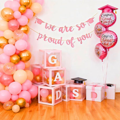 2026 Graduation Banners Party Decoration Rose Gold Glitter Graduate Banners | - Image 4
