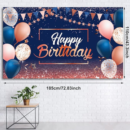 Tatuo Happy Birthday Decorations Backdrop Banner - Image 2