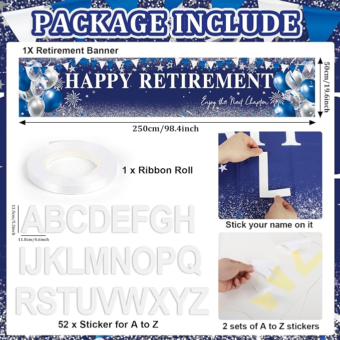 Happy Retirement Banner, Personalized Retire Banner - Image 2