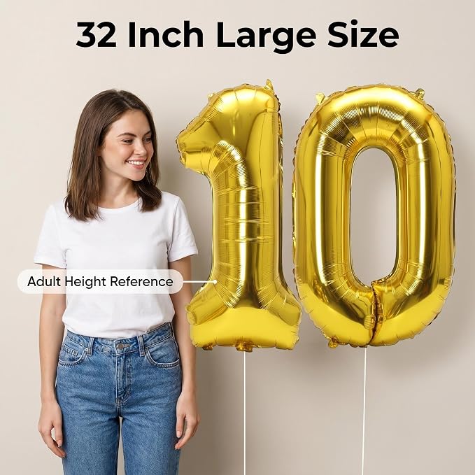 Number 10 Balloon Foil Mylar Balloons - Image 4