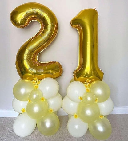 Gold 27 Number Balloons, 40 Inch Giant Number 27 Balloons Foil Mylar Helium - Image 4