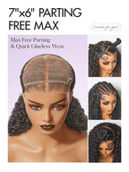 LUVME HAIR 7x6 HD Lace All-Day Comfort Wig PartingMax Lace Wigs Messy Curly Lace Front Wigs Human Hair Pre Cut Plucked Lace Frontal Glueless 16 Inches Natural Black Color