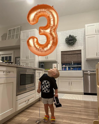 5 Balloon - Orange Birthday Number Balloons, 40 Inch Decorations Men Women | - Image 4