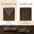 GOO GOO Clip in Hair Extensions Real Human Hair, Remy Human Hair Extensions Clip ins for Women, Natural Human Hair, 24inch 120g 7Pcs, 4A Chocolate Brown