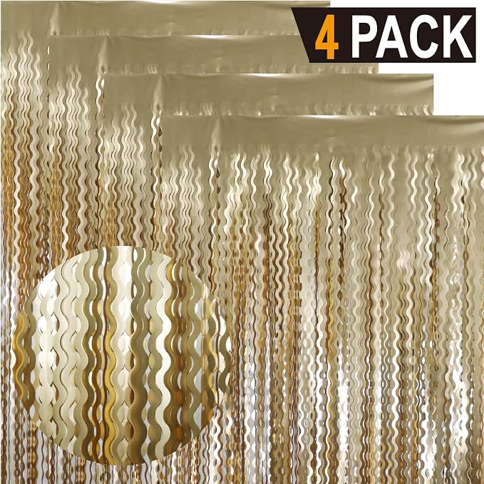 GOER Metallic Tinsel Foil Fringe Curtains Party Photo Backdrop Party Streamers - Image 5