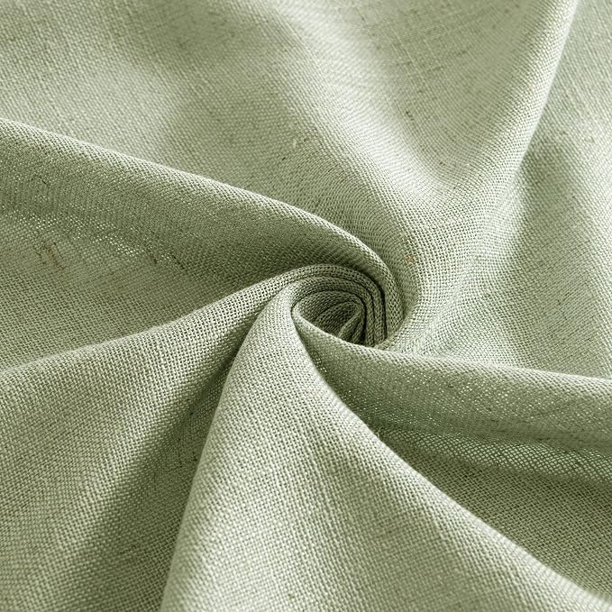 MIULEE Sage Green Linen Curtains 52x84 Inch - Image 8