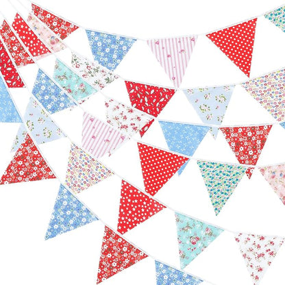 G2PLUS 39Ft Triangle Bunting Banner, Reusable Red White Blue Fabric Triangle by G2PLUS