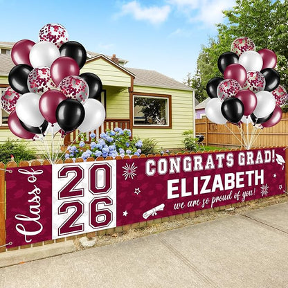 Graduation Congratulations Banner Decorations, Class of 2026 Personalized - Image 4