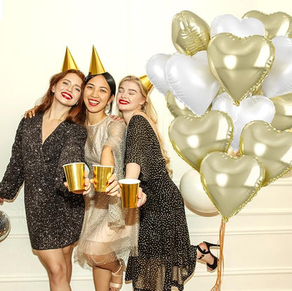 Biapian Pastel Gold Heart Balloons - Image 5