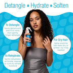 Rehydrating Mist & Hair Detangler Spray – Natural Leave In Conditioner Spray with Aloe Vera & Lavender for Dry, Curly, Coily, Matted or Damaged Hair for Women, Men & Kids – Vegan – 8 fl oz