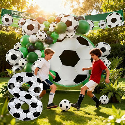 40 Inch Soccer Number 8 Foil Balloon, Soccer Birthday Party Decorations | - Image 4