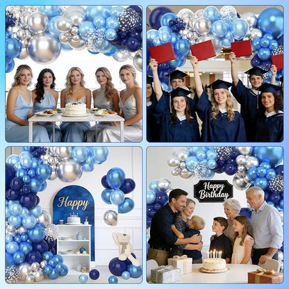 Amandir 153pcs Blue and Silver Balloon Garland Arch Kit Different Sizes | 18 12 - Image 5