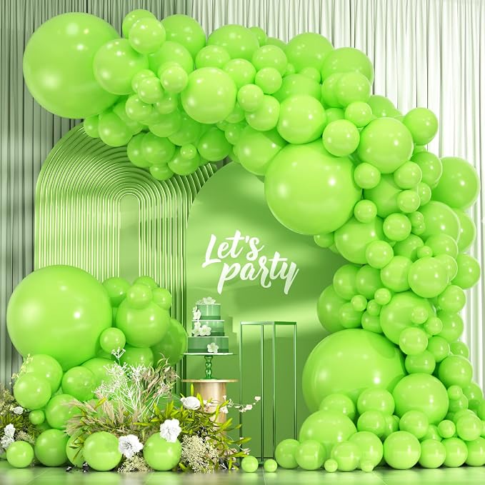 114pcs Lime Green Balloons, 18/12/10/5inch Light Green Latex Party Balloons | by ZizasAry