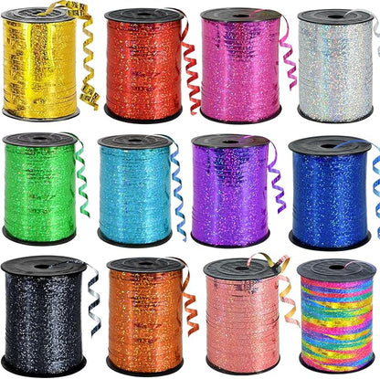 12 Rolls Glitter Curling Ribbons Assortment by GIFTEXPRESS