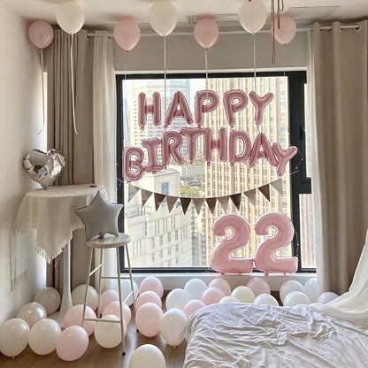 16 Inch Pink Happy Birthday Balloon Banner | Self Inflating Foil Happy Birthday - Image 6