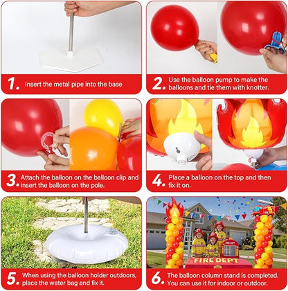 2 Sets Fire Party Balloon Column Stand Kit - Image 4