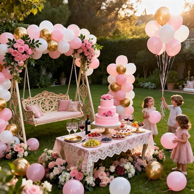 Pastel Pink Balloons 100 Pack 12 inch Thicken Latex Party Balloons | Light Pink - Image 6
