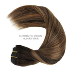 WENNALIFE Clip in Hair Extensions, 150g 20 Inch 9pcs Balayage Natural Black to Chestnut Brown Remy Hair Thicker Double Weft Extensiones De Cabello Humano Con Clip Ins Straight Full Volume