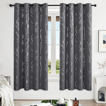 Deconovo Blackout Curtains, Dark Grey Thermal Insulated Grommet Drapes - Image 2