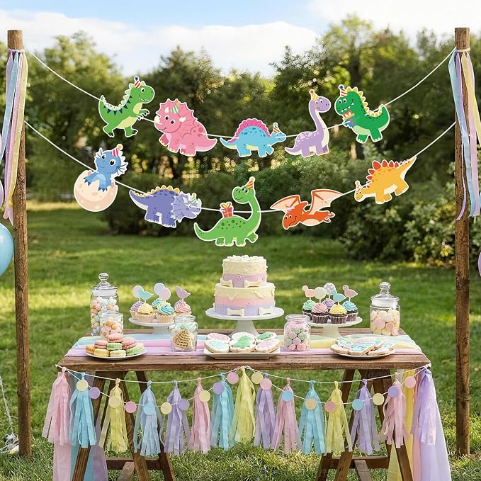 Hooqict Dinosaur Birthday Party Banner Dinosaur Birthday Party Decorations - Image 4