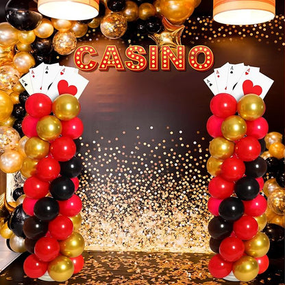 2 Sets Casino Theme Party Decoration Adjustable Poker Themed Balloon Column - Image 6