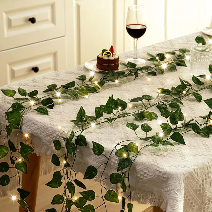 CEWOR 24 Pack 173ft Fake Ivy Vines, Artificial Ivy Garland - Image 4
