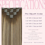 PINKPEARL Clip in Hair Extensions Human Hair, Remy Human Hair Clip ins for Women #4/27/4 Chocolate Brown to Caramel Blonde Balayage Clip Hair Extensions 7pcs 120g 20inch(#4/27/4-20)