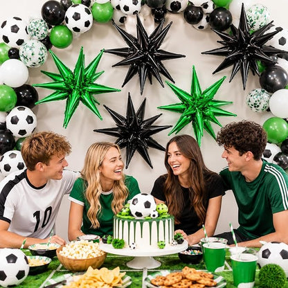 HILAVO 6PCS Black Green Star Balloons, 22Inch Huge Explosion Star Balloons - Image 5