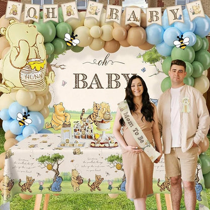 Classic Winnie Bear Baby Shower Decorations, Neutral All-In-One Pooh Baby - Image 5