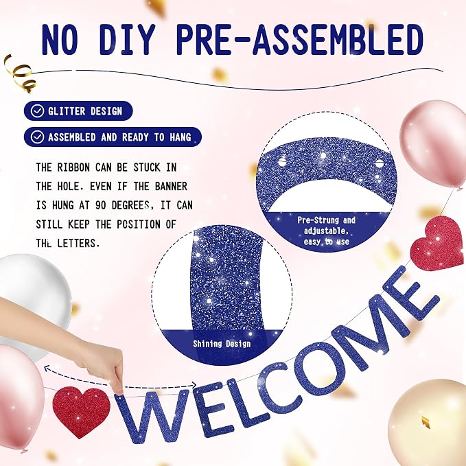 Pre-Strung Glitter Welcome to the Team Banner Welcome Banner Welcome Decorations - Image 2