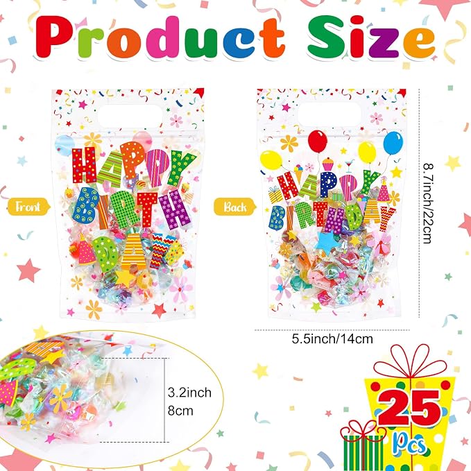 Fuutreo 25 Pcs Happy Birthday Bags Birthday Sealing Pouches - Image 2
