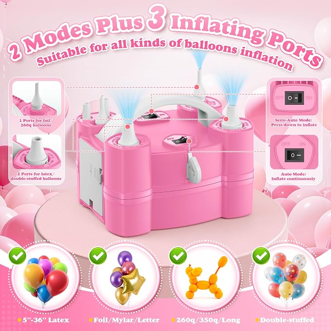 LooLaa Balloon Pump 4-in-1 Electric Balloon Inflator - Image 3