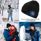 Wireless Music Hat Beanie for Men Women Winter Music Cap with Mic Stereo Headphones Headset Beanie Unisex Women Boys Girls Winter Handsfree Outdoor Sports