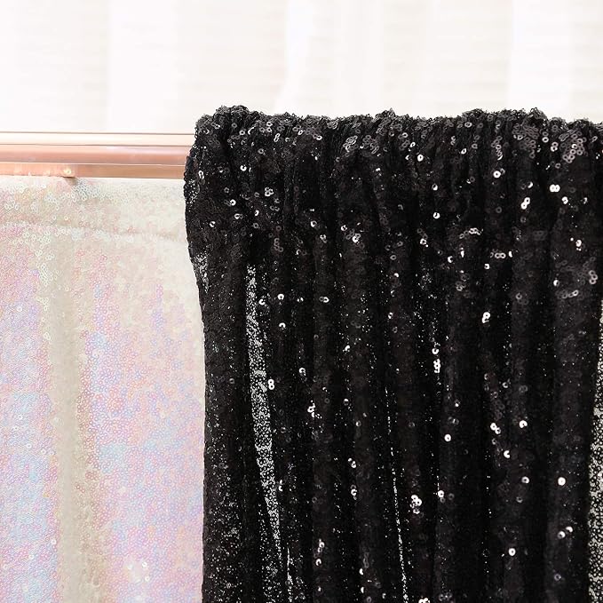 Poise3EHome Black Sequin Backdrop, 8FT x 10FT Sequin Photography Backdrop - Image 4