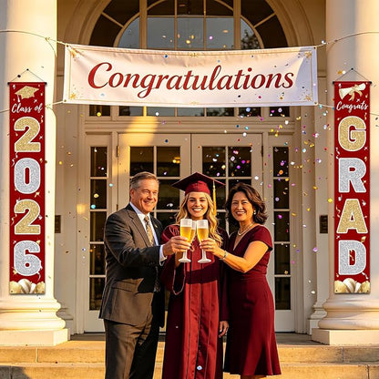 Graduation Decorations 2026, Class of 2026 Banner Congrats Grad | Porch Sign - Image 7
