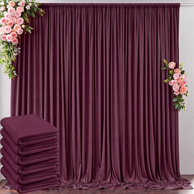 30 ft x 10 ft Wrinkle Free Maroon Backdrop Curtain by Outpain
