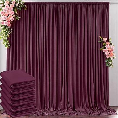 30 ft x 10 ft Wrinkle Free Maroon Backdrop Curtain by Outpain