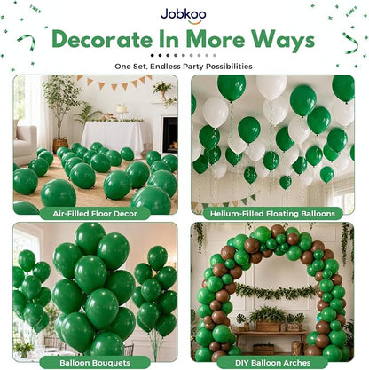 Jobkoo Green Balloons, 12 Inch Dark Emerald Hunter Forest Green Balloon | Matte - Image 4