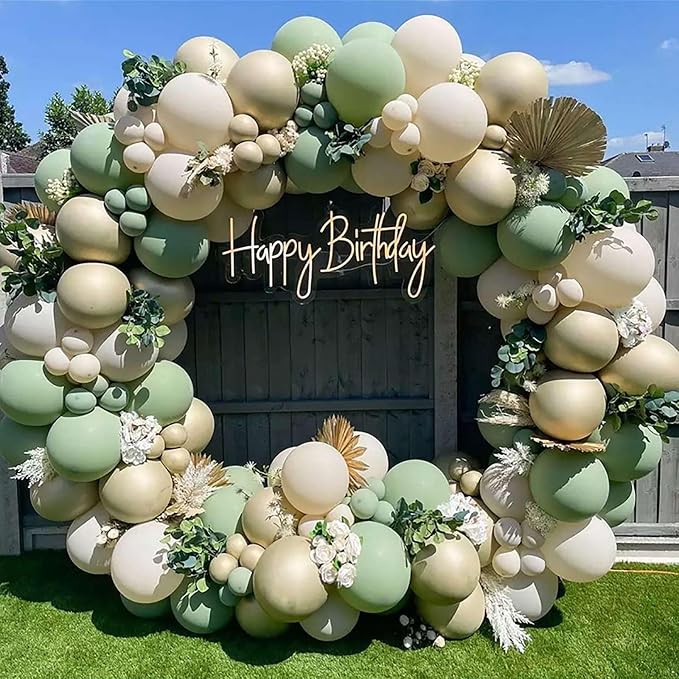 10 Inch Retro Bean Green Balloons - Image 4