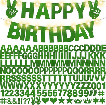 167Pcs DIY Glitter Customizable Banner Kit Custom Banner DIY Happy Birthday by WELITTCON