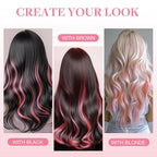 GOO GOO Tape in Hair Extensions Human Hair, Light Pink, 14inch 25g 10pcs, Colored Tape ins Human Hair Extensions, Silky&Soft Invisible Tape Ins, Hair Highlighted for Party