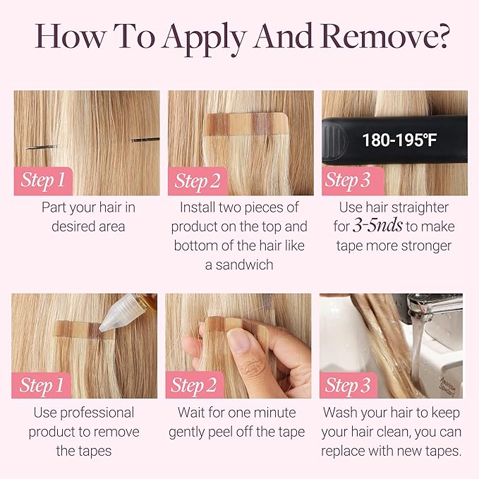 GOO GOO Tape in Hair Extensions Human Hair, 18F/60A Balayage Light Wheat Platinum Blonde, 22inch 50g 20pcs, Skin Weft Seamless Invisible, Silky Straight with Thick Ends, Remy Human Hair