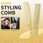 Hair Styling Comb,2PCS Metal Combs For Hair Women,Space Aluminum Stainless Steel Anti-static Sparse Haircut Comb Beauty Tool(Golden)